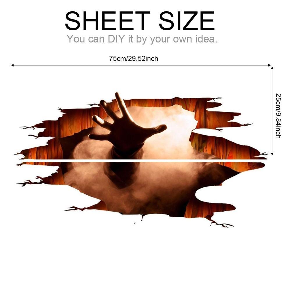 Водонепроницаемые 3D наклейки на пол из ПВХ с царапающей рукой призрака, украшения для гостиной, спальни