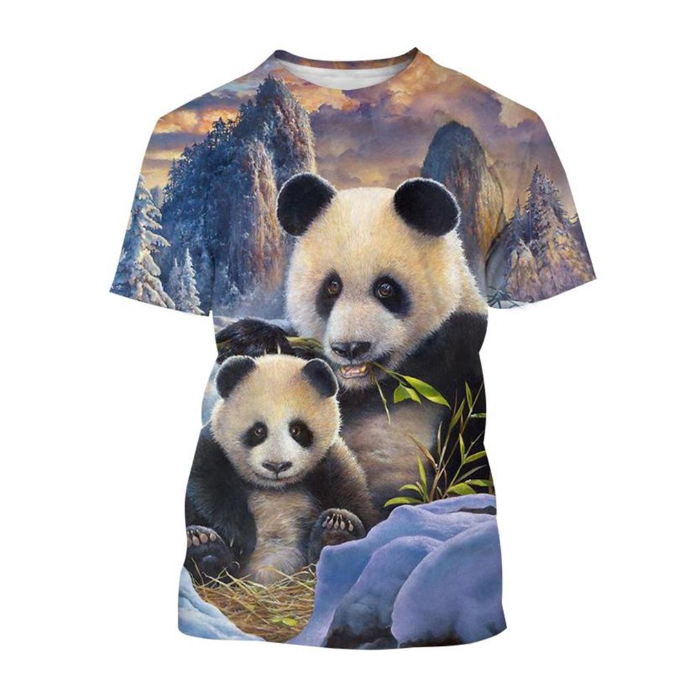 Summer  Selling Fashion 3d Printed T-shirt Cute Panda Design Casual Short Sleeved Comfortable Top