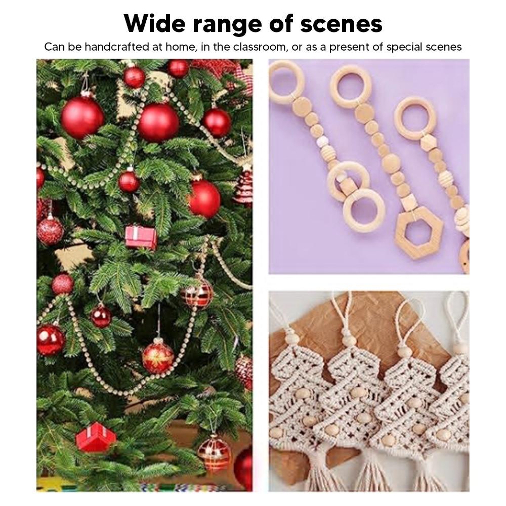 100pcs Bulk Pack Round Wood Beads Multipurpose DIY Wood Beads Wooden Spacer Beads DIY Crafting