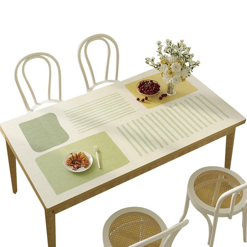Современная простая водонепроницаемая, маслостойкая и термостойкая скатерть-подложка из ПВХ, кожаная скатерть, коврик для обеденного стола, коврик для журнального столика