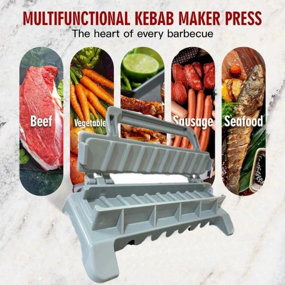 Reusable Kebab Maker Plastic BBQ Skewer Maker Barbecue Meat Skewer Machine Camping Picnic