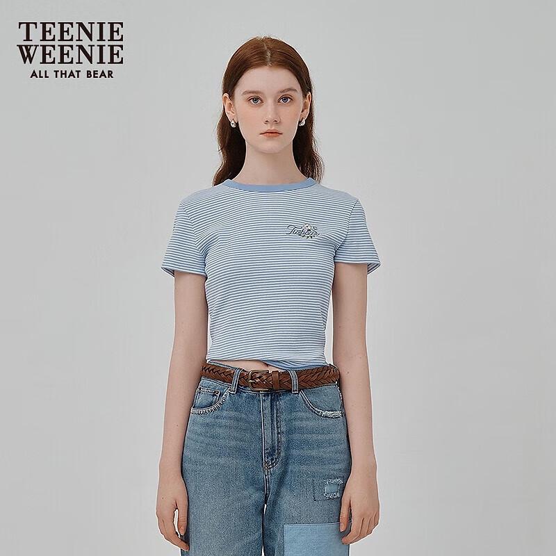 Teenie Weenie Women's Striped Waffle Short Sleeve T-shirt