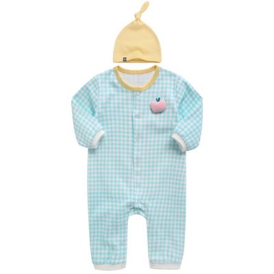 Зеленый костюм Bebe Baby Apple Check в космический костюм + шапка, размер 90, лучшая детская одежда в Корее
