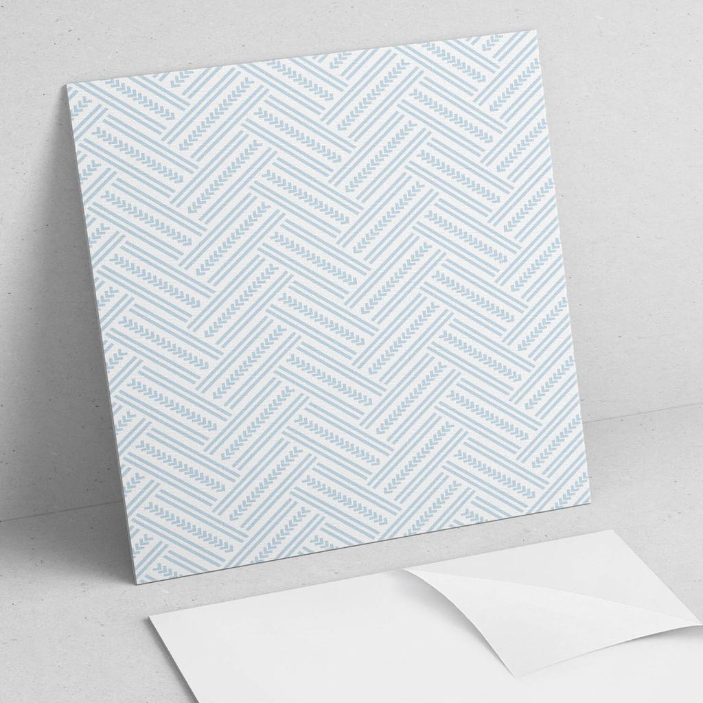 Self-Adhesive Vinyl Tiles with Printed Zigzag Pattern with Lines 4x50x50 cm