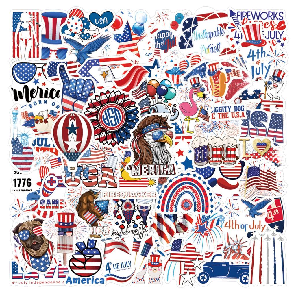 55 New Independence Day Graffiti Stickers Decorate Suitcase Water Cup Stickers