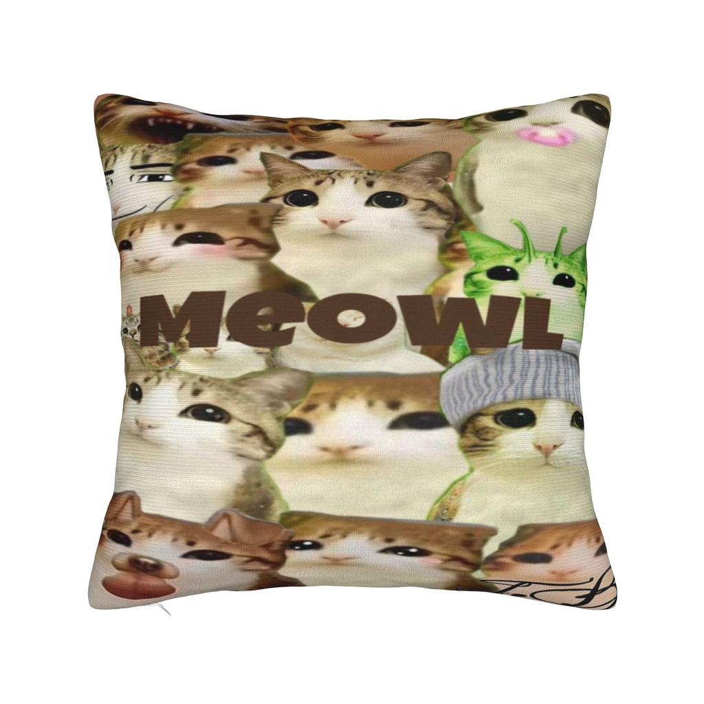 Подушки с принтом кошки и совы, забавные наволочки, товары, декоративные чехлы для подушек в гостиную, квадратные, разные размеры