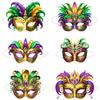 6Pcs Brazilian Carnival Carnival Masquerade Mask DIY Half Face Mask Eye Mask  Party Makeup Ball