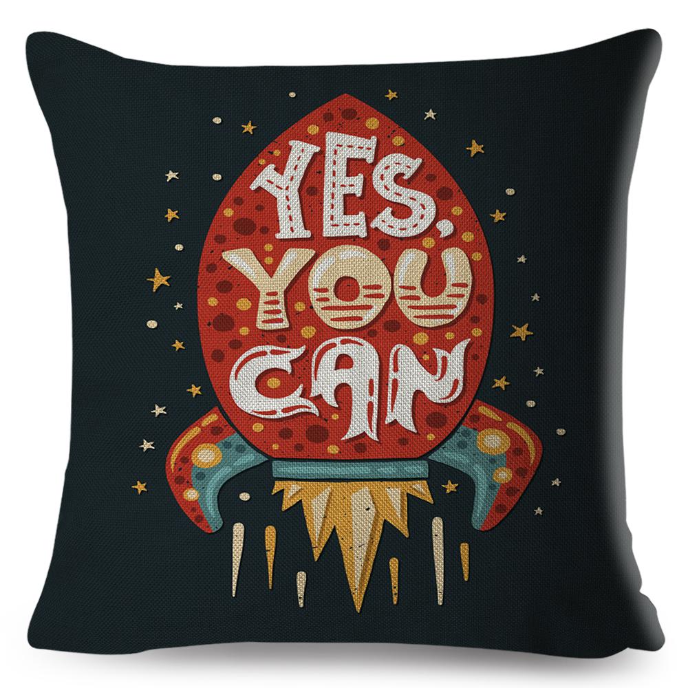 Motivational Quote Cushion Cover Inspirational Lettering Design Decorative Pillow Case Living Room Bedroom Sofa Home Decor