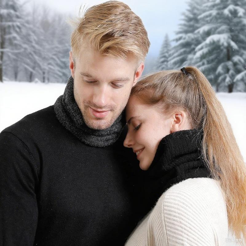 Soft Knit Winter Neck Warmer Thickened Thermal Gaiter Scarf Cover for Running Skating Skiing Hiking Outdoor Sports Cold Weather