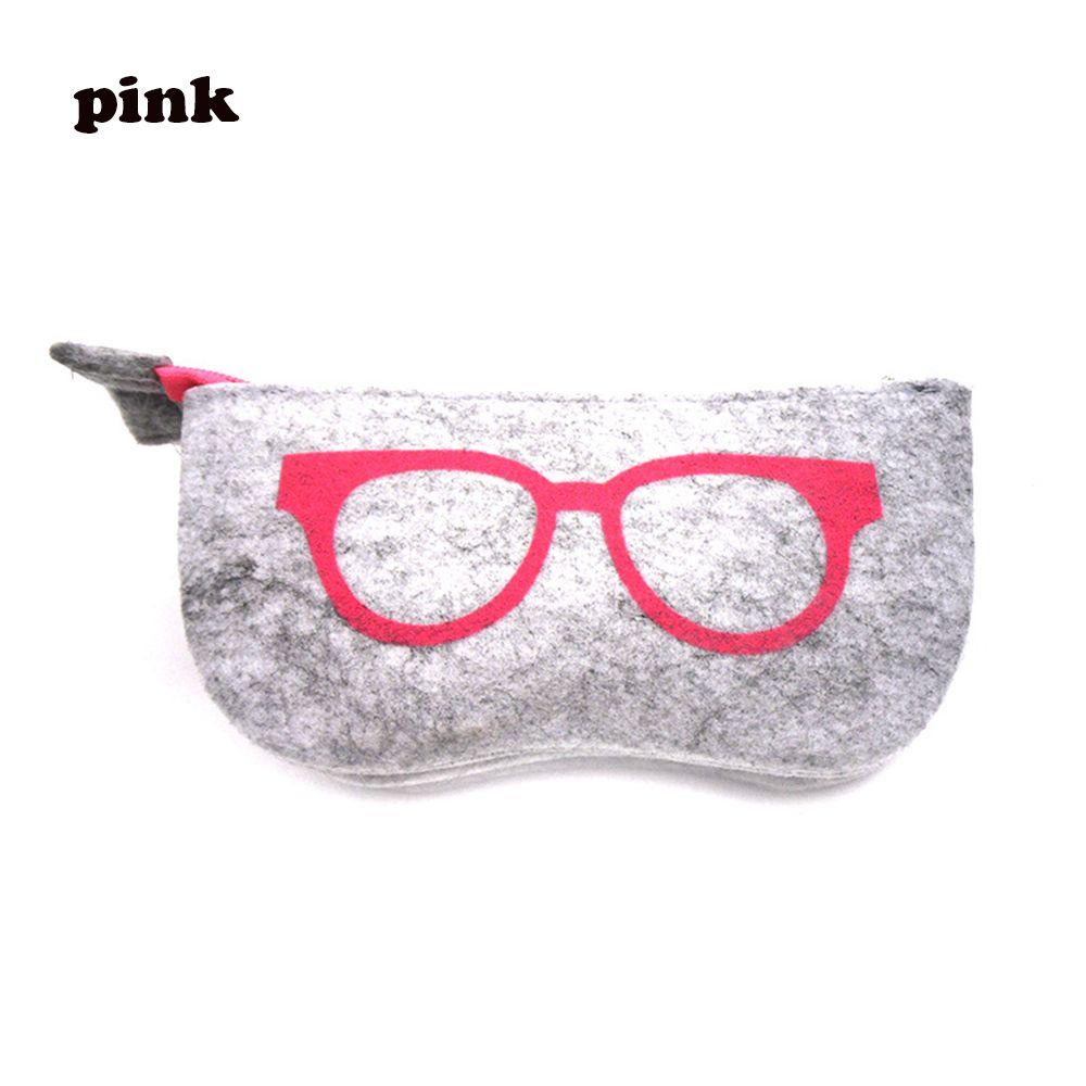 New Solid Storage Zipper Pouch Eye Glasses Bag Sunglasses Case Felt Box