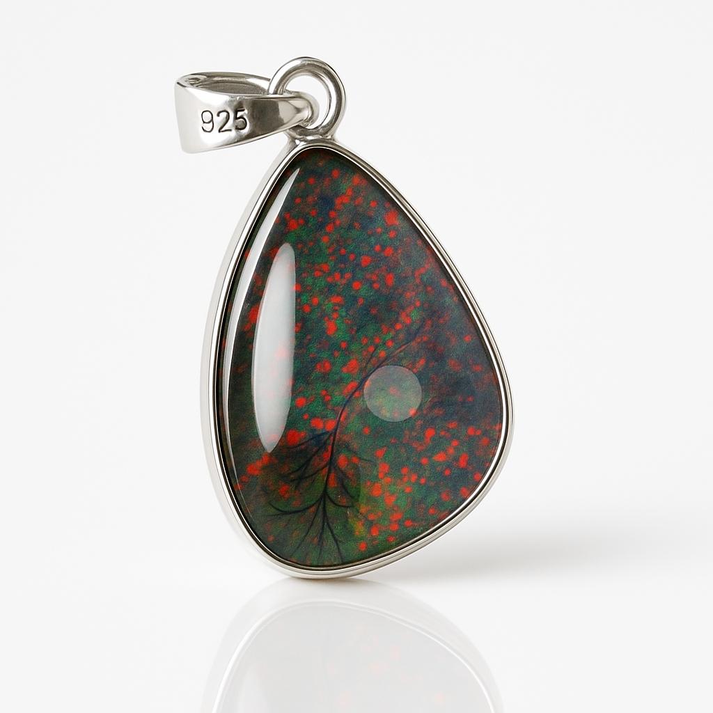 Natural Multicolor Fancy Pendant 22.6 Ct 925 Sterling Silver Jewelry