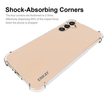 ENKAY HAT PRINCE Для Samsung Galaxy A34 5G Прозрачный чехол из ТПУ Противоударная накладка для телефона с защитной пленкой для экрана из высокоалюминиево-кремниевого стекла