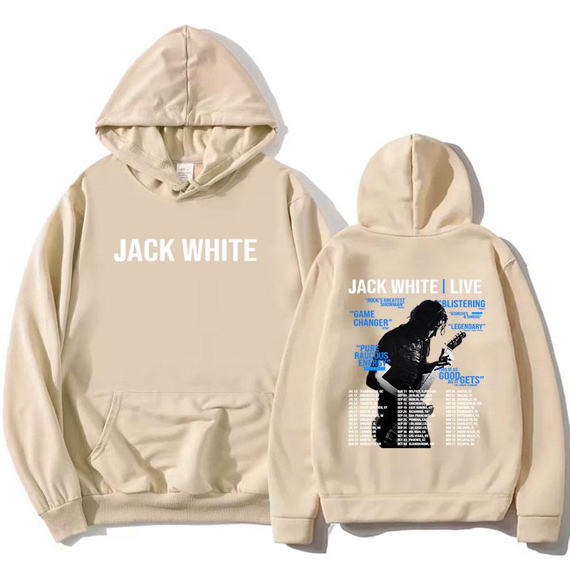 Jack White Tour 2026 Hoodies Long Sleeve Fashion Pocket Sweatshirts Casual Graphic Print Merch Sudaderas Women Tops