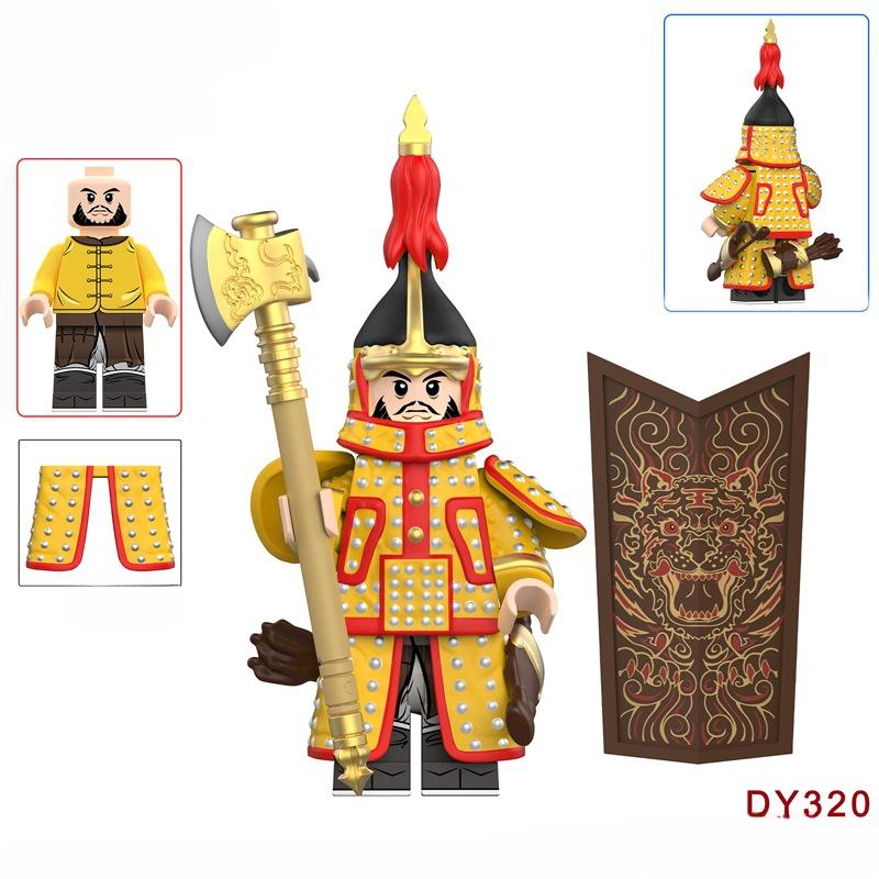 Китайская древняя кукла-солдат с восемью флагами, строительный блок, игрушка