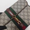 [Pre-Owned] Jackie 1961 Gold Lock Monogram Adjustable Waist Belt Canvas With Leather Trim Messenger Bag Canvas Waist Bag Small - Excellent #MQ2HA1