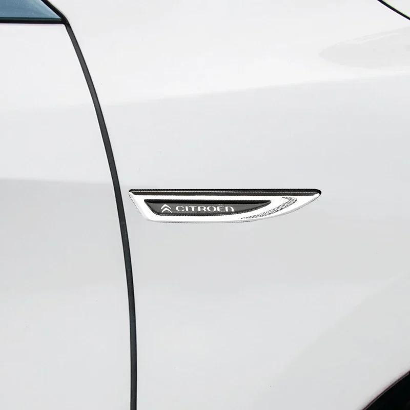 YKFEA1 2Pcs Car Side Fender Stickers Decals for Citroen C1 C2 C3 C4 C4L C5 Cactus C-Elysee Picasso Berlingo Xsara VTS DS4 DS3 Badge