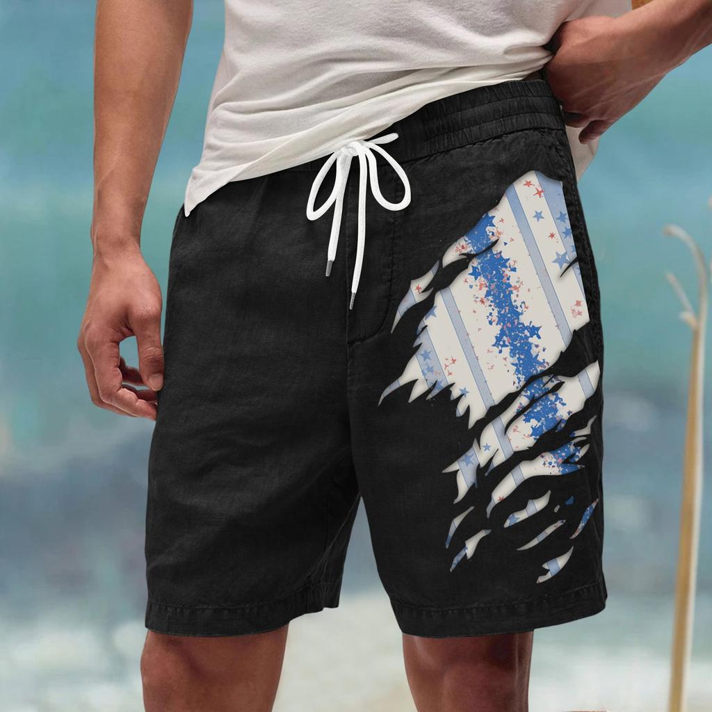 Мужские летние большие повседневные свободные спортивные брюки пляжные шорты