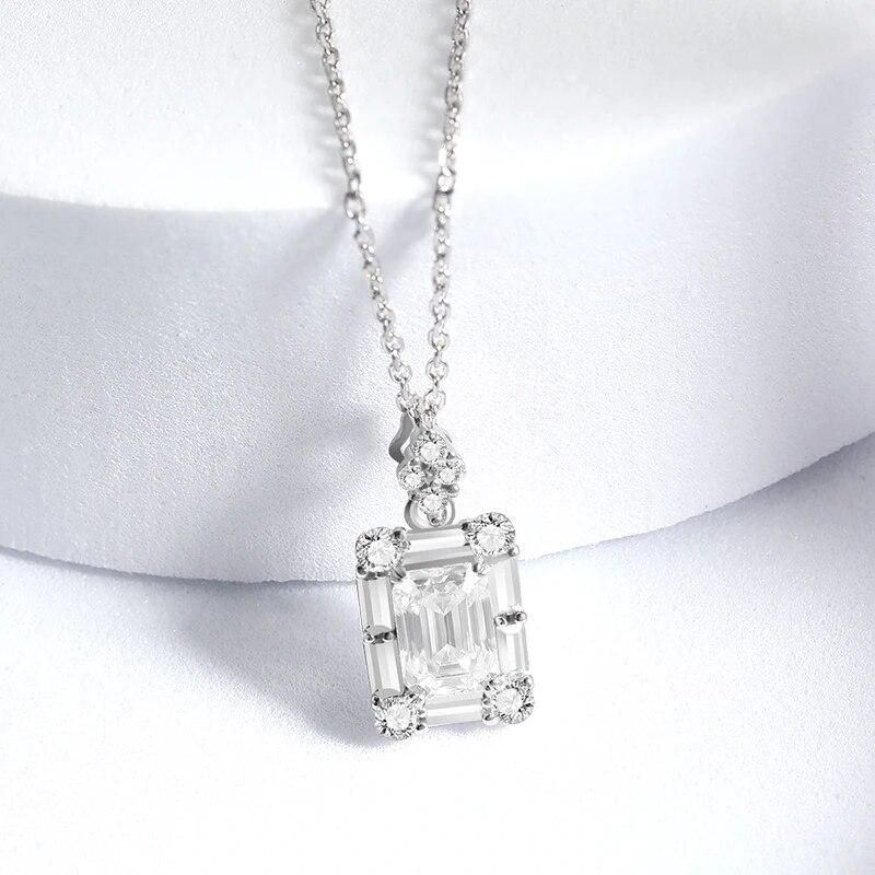 D Color 5*7MM 1CT Emeralds Radiant Cut Moissanite Necklace Pendant For Women S925 Silver Diamond Neck Chain Fine Jewelry