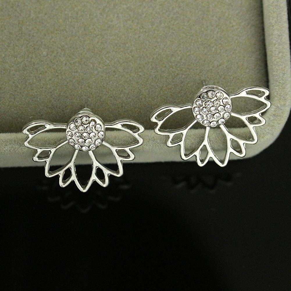 Fashion Women Lady Elegant Ear Stud Unique Hollow Lotus Earrings