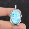 Larimar Pendant Original Gemstone Pendant Amazing Jewelry 925 Sterling Silver Pendant Healing Stone Pendant Handmade Jewelry Engagement Gift