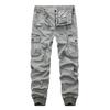 Men Cargo Pants Solid Color Zipper Fly Multi Pockets Drawstring Elastic Waist