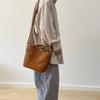 Johnature Сумка-ведро из натуральной кожи, повседневная однотонная женская сумочка, универсальная сумка через плечо