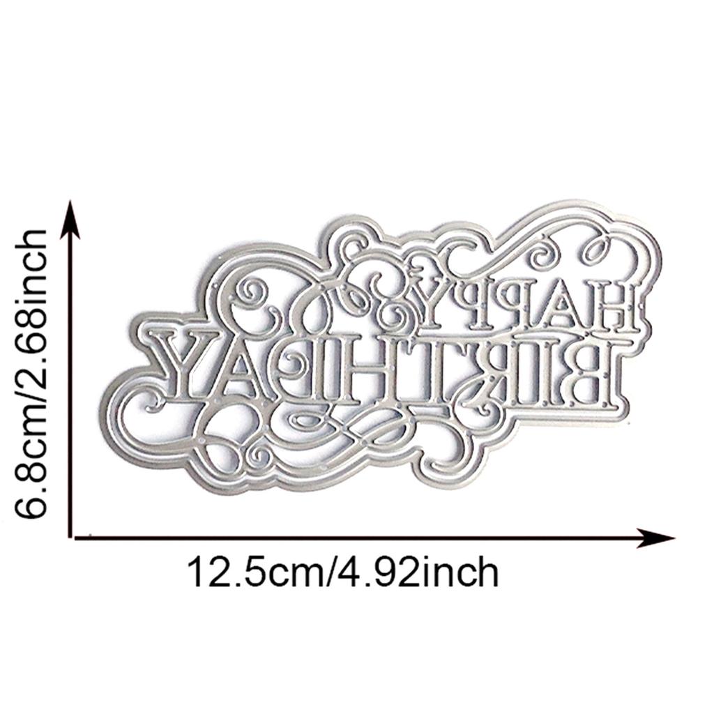 Вырубные штампы «С Днем Рождения» из углеродистой стали для тиснения, скрапбукинга, тиснения, упаковки для изготовления открыток в стиле скрапбукинга