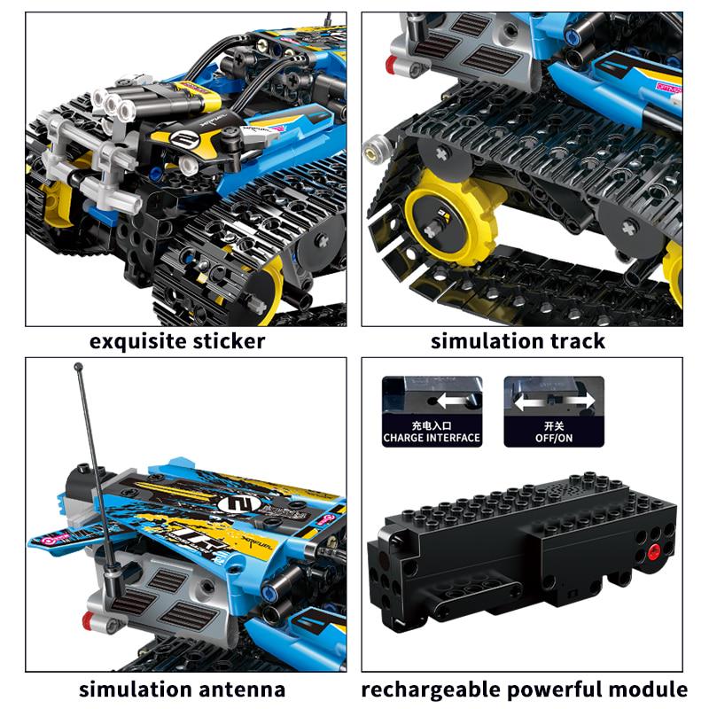 391pcs Technic RC Tracked Stunt Racer APP Remote Control Building Block Vehicle Creator Car Bricks