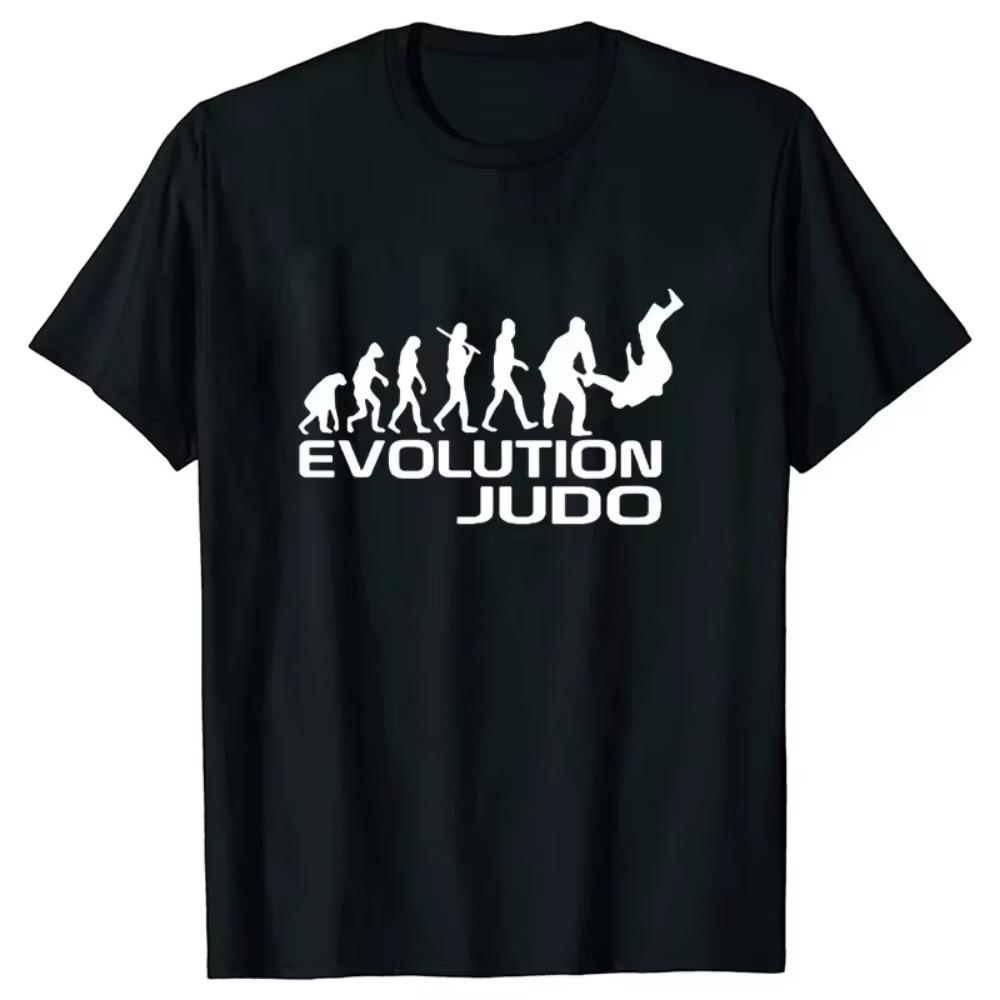 Мужские брендовые футболки Evolution of Judo Классическая графическая футболка Повседневная мода Женская Мужская одежда Топы Футболка большого размера Homme
