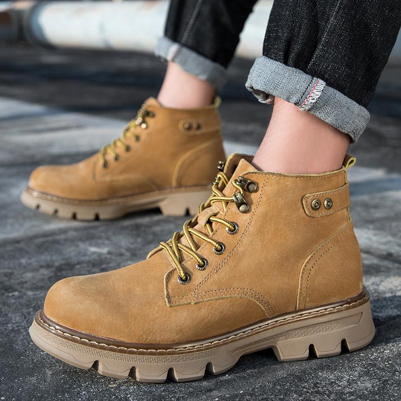 Мужские короткие ботинки из натуральной кожи для отдыха и моды, стильные, для улицы, мотоцикла, офиса, вечеринки, качество, толстая подошва