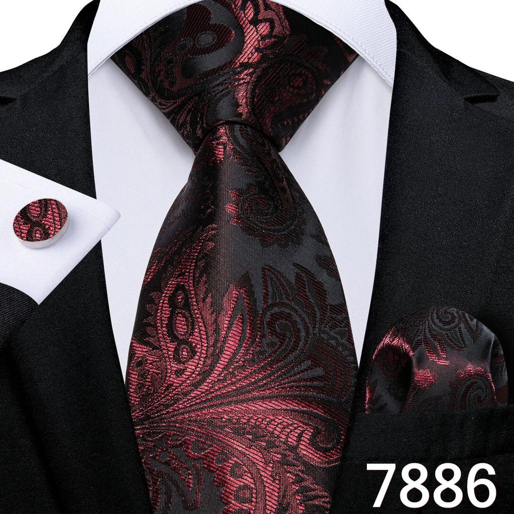 Мужской шелковый галстук в клетку, полосатый однотонный синий галстук, носовой платок, набор запонок, свадебный комплект