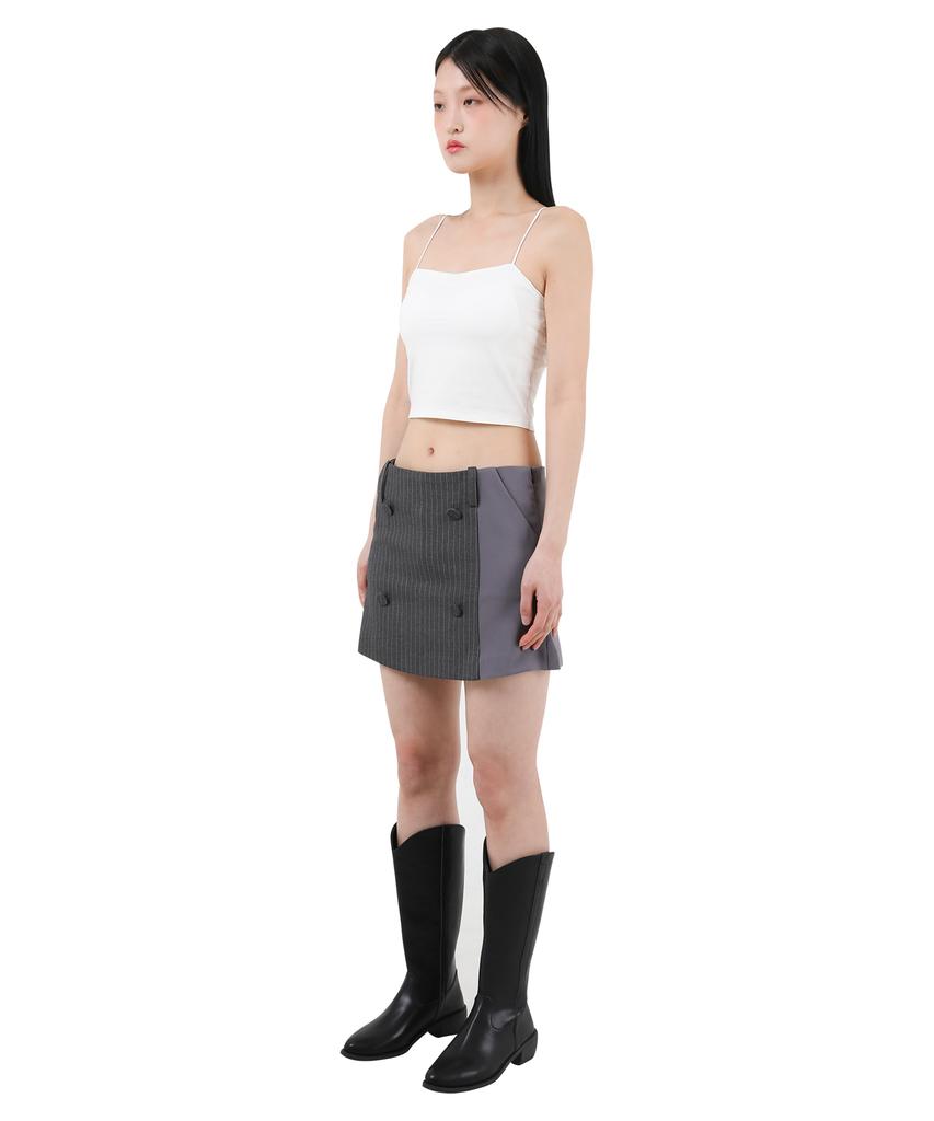 Catharsis Mini Skirt Pants Grey Pinstripe One Size