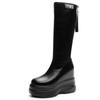 Platform Thick-soled Inner Heightening 11cm Knee High Women's Boots Shoes for Women Long Slim Boots Women's Winter Footwear