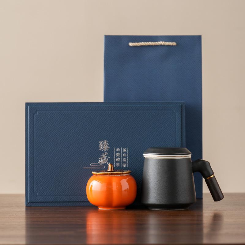 Lobo mug set, water cup, tea separation, insurance banking company can print high-end master cup