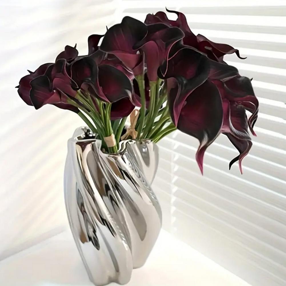 Artificial Phalaenopsis Flowers 5pcs Artificial Calla Bouquet Elegant Faux Flower Arrangement for Wedding Table Decor for Home