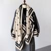 2024 New Korean Version New Geometric Fashion Double-sided Imitation Cashmere Warm Scarf with High-end Feel