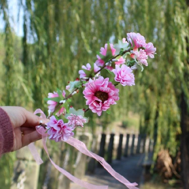 Привлекательный цветочный венок, цветочная корона, повязки на голову, цветочный аксессуар для волос для женщин