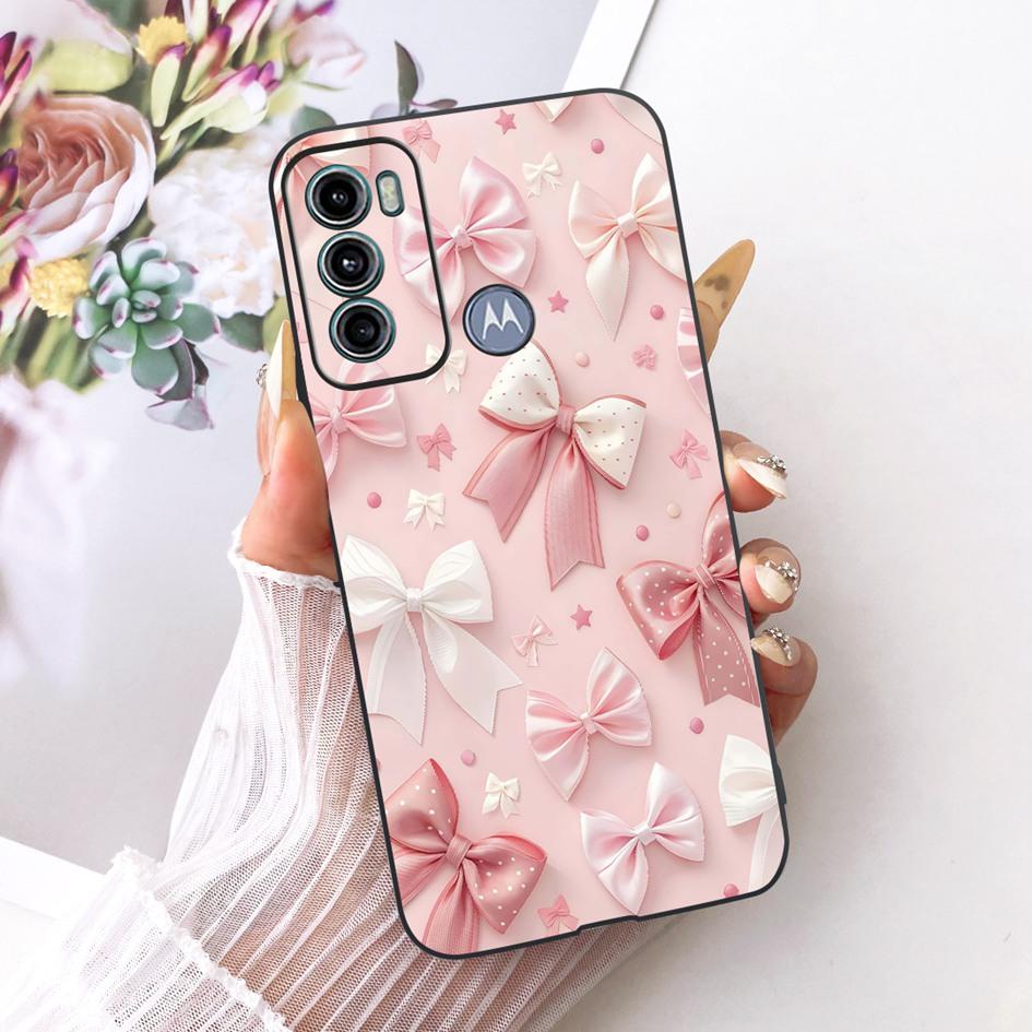 Case For Motorola Moto G60 Cover 6.8" Popular Butterfly Flower Soft Black Silicone Phone Case For Motorola Moto G40 Fusion Shell