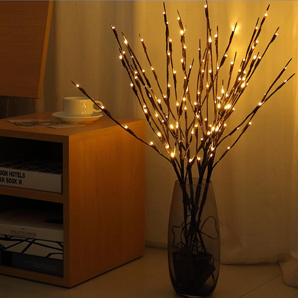 73 см 20 светодиодов Лампа-ветка ивы Искусственная ветка Ивовая ветка Ваза с огнями Работа от батареек Для свадьбы Вечеринки Сказочный DIY Декор