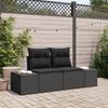VidaXL Garden Sofa 2-seater with Cushions Black Synthetic Rattan 42006801