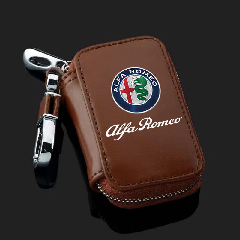 Car Key Wallet Housekeeper Key Case Mini Card Bag For Alfa Romeo STELVIO Giulia 159 Giulietta 147 Mito 156 MTO Car AccessoriesAZ9