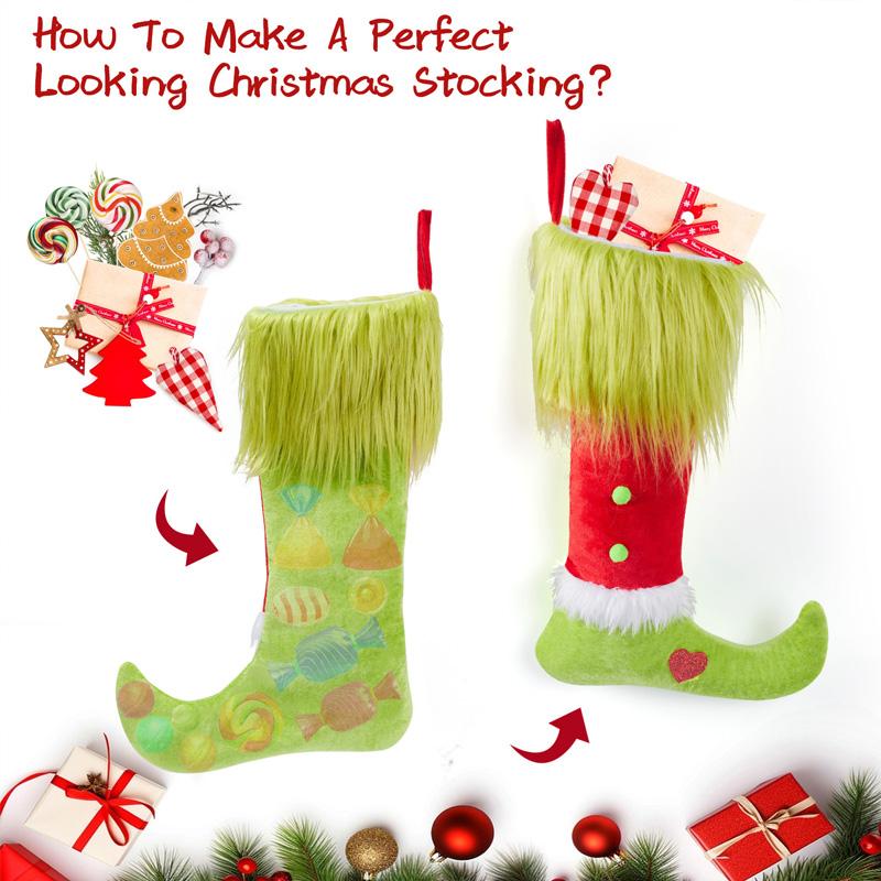 1 шт. большой рождественский декоративный кулон в виде елки с зелеными волосами в виде монстра-носка