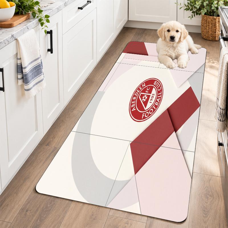 Flannel Kitchen Mat Aberdeen FC Soft Area Rug Non Slip Floor Carpet Home Decoration