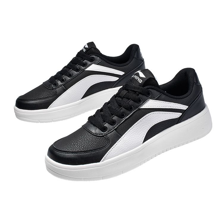 Li-Ning Нескользящие износостойкие низкие кроссовки для скейтбординга мужские кроссовки черные белые AGCP335-9