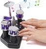 Finger Drum Set Electronic Mini Desktop Small Novelty Toy Desk Instrument Game with Sounds and Lights for Kids, Adults