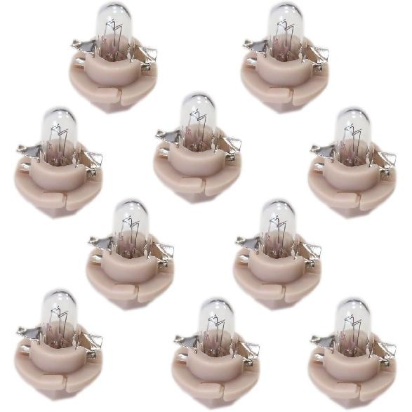 Dashboard trument Cluster Bulb(Set of 10pcs) 12V1.5W with Beige/Brown Socket Base Fit for BMW Replace#62111391260 (beige)