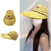 Woven Straw Hat Traditional Woody Hat Bamboo Weaving Protective Oversized Hat for Workers Bucket Lid Travel Manual