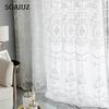 1 PC Embroidered White Tulle Curtain Popular Elegant European Design Nuan Series