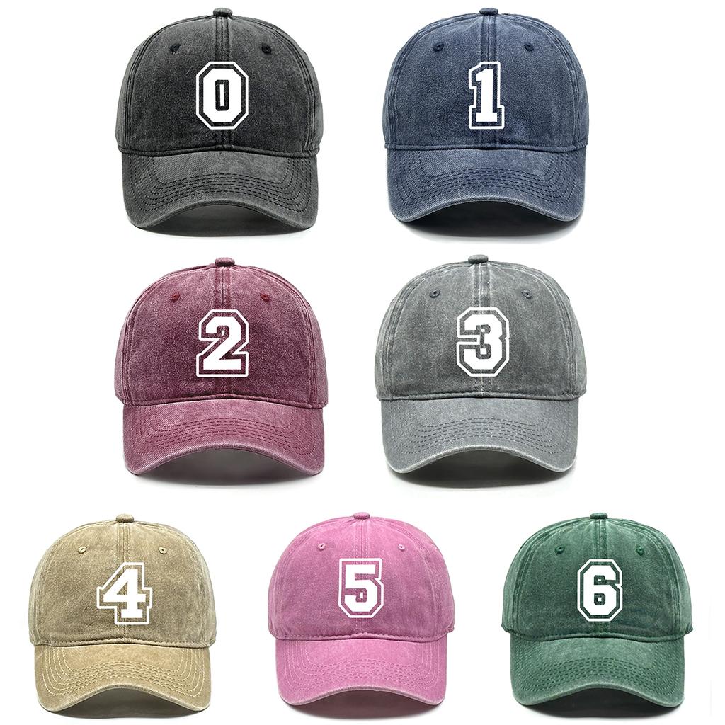 Numbers 0 to 9 Print Unisex Baseball Cap Cap For Man Lightweight Non-Stretch Fabric Adjustable Baseball Caps One Size Fits All