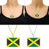 Stainless Steel Jamaica Flag Pendant Necklace Stylish Jamaica Map Necklace Neck Jewelry for Women and Men National